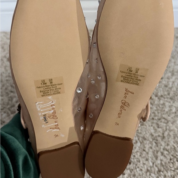 Sam Edelman Tan Rhinestone Mary Jane Flats - Picture 6 of 6